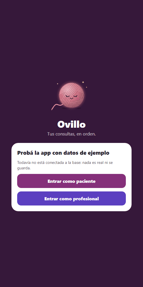 App de OviApp: ingreso